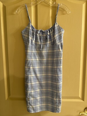 Brandy Melville Jennifer Plaid Dress Blue Size XS/S | eBay