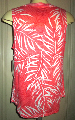 Palm Grove Women Orange/white Sleeveless TOP-NWT-SIZE S-soft rayon - Picture 7 of 10