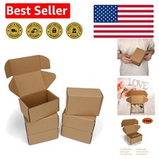 6 Pack 6x4x3 Brown Cardboard Boxes for Elegant Gift Wrapping  Mailing