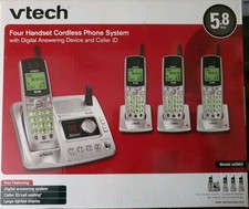 VTech 4 Handset Cordless Phone - Digital Answering System w/Caller ID READ AS IS