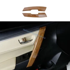 For Toyota Corolla 2014-2018 2019 Yellow Wood Grain Inner Door Armrest Cover 2PC