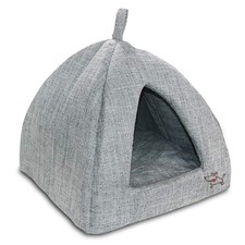 Pet Tent Soft Bed for Dog Cat - Gray Linen 16x16x14 - Best Pet Supplies