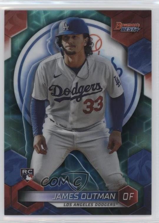 2023 Bowman's Best Aqua Lava Refractor 102/199 James Outman #63 Rookie RC b4d