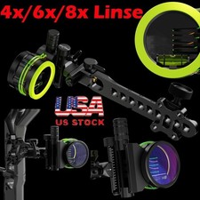 5Pin Archery Sight Compound Bow 4X 6X 8X Lens.019" Micro Adjustable Hunt RH LH