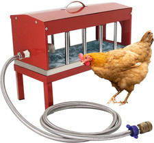 Riego automático de pollo, bebedero de pollo grande de acero inoxidable con válvula de flotador