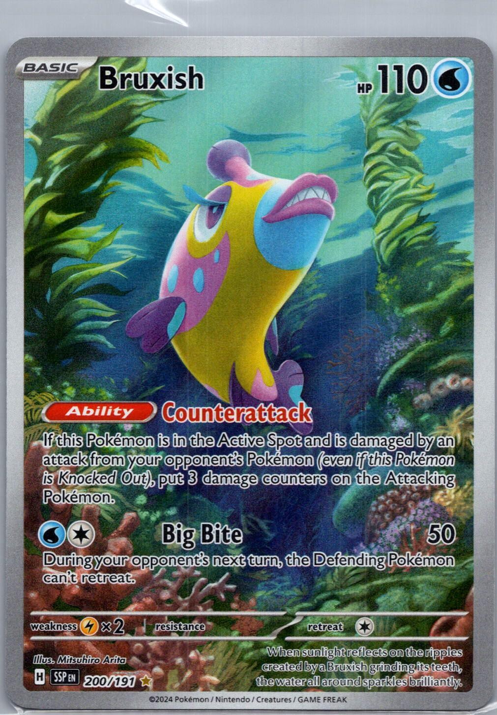 Bruxish 200/191 Illustration Rare Surging Sparks Pokemon Holo Near Mint