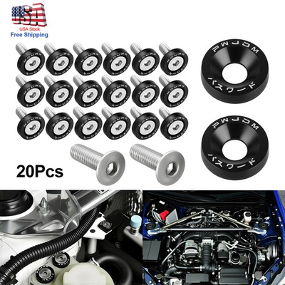 #ad 40 Pcs M6 Billet Aluminum Washer Nut Kit for Car Fender Bumper License Plate New $11.99