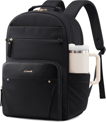LOVEVOOK Laptop Rucksack Damen 15,6 Zoll Wasserdicht Schule Uni Reise Schwarz