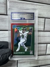 2021 Panini Donruss Elijah Moore Rated Rookie Red/Green #P-271 Flawless Grading…