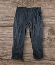 Duluth Trading Flex Fire House Co Pants Men 35x34 (35x31.5) Relaxed Navy Cargo 