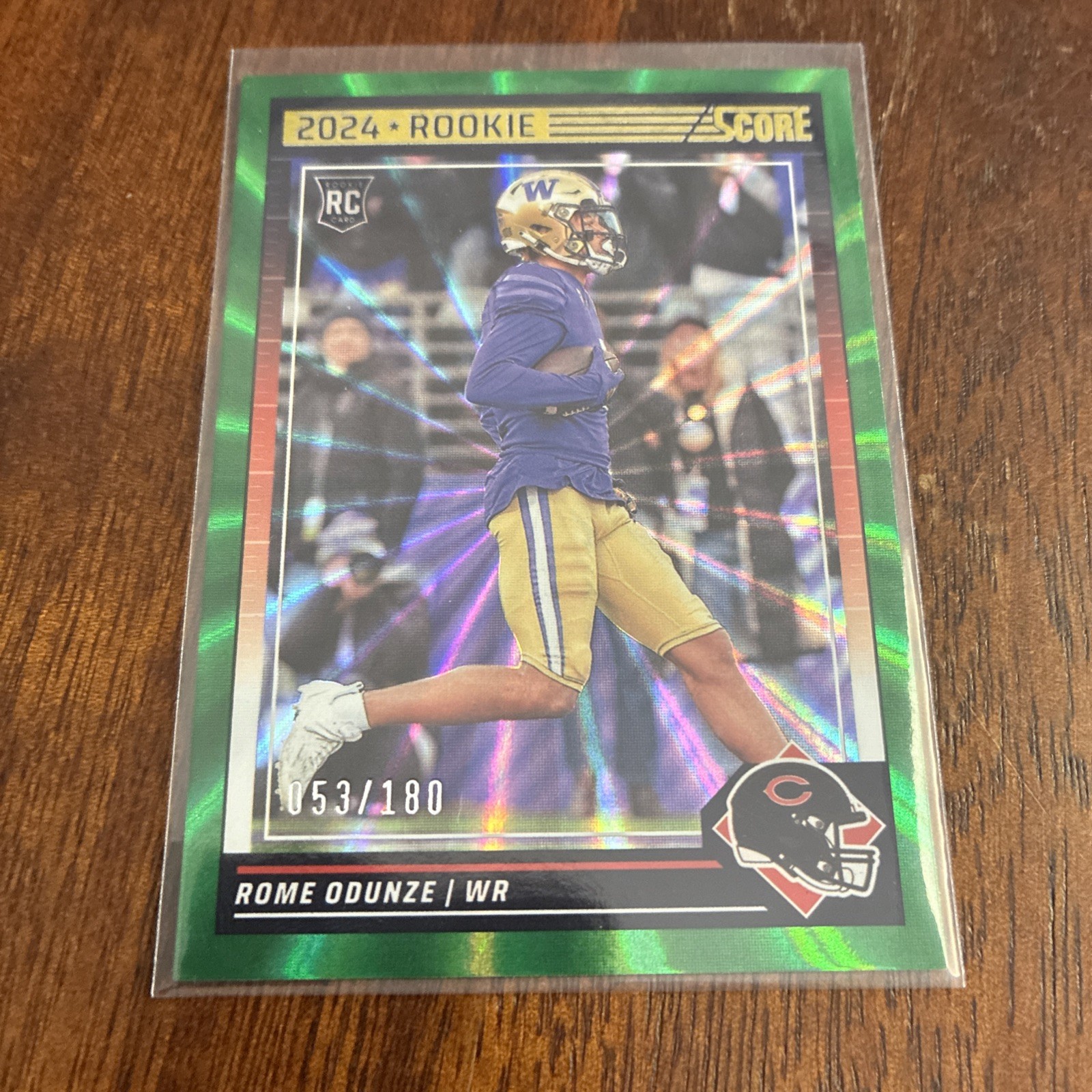 2024 Score #309 Rome Odunze Spokes #/180 AWESOME CARD!!!!!