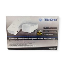 TRENDNet Powerline AV Home Networking Adapter Kit 200Mbps RJ-45 TPL-304E2K NEW
