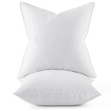 22x22 Pillow Inserts, Pack of 2 Down Feather Premium Throw Pillows with Cotto...