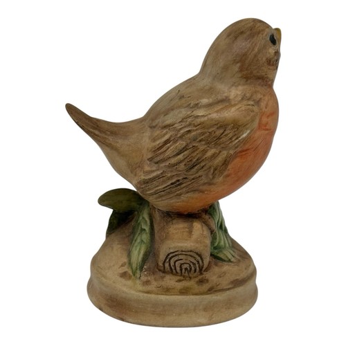 Vintage Beautiful Ceramic Robin Bird On Tree Stump Figurine Hand Painted 3” Tall - Picture 8 of 14