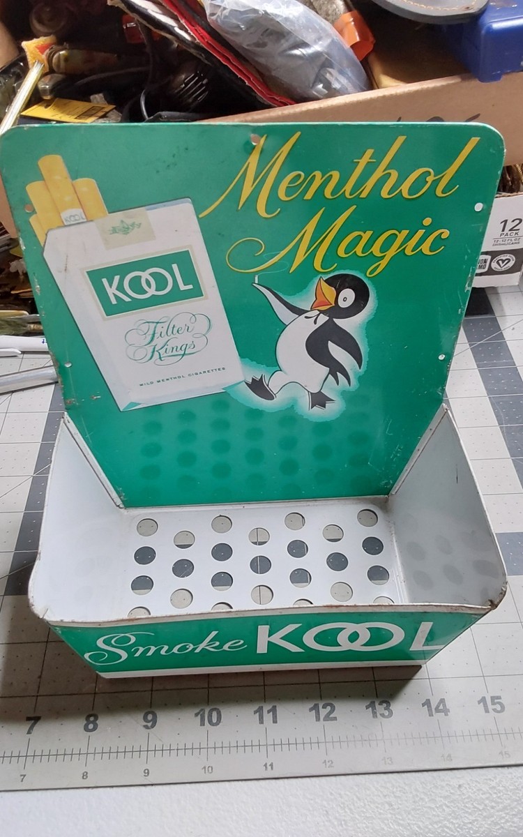 激レア Vintage Kool Cigarettes Display!!!! Kool Cigarettes Menthol Magic Smoke Kool Tin Advertising Sign