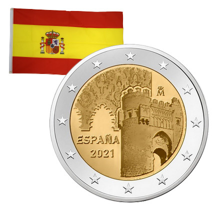 2 Euros commémorative Espagne Ville de Tolède 2021