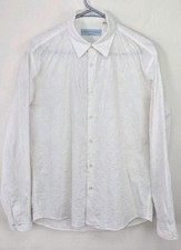 Alessandro Gherardeschi - Mens Textured Button Down Shirt - Sz M - Ivory - Italy