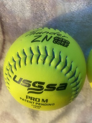 Dudley Thunder ZN Hard Core 12in USSSA Pro M Softballs 3-Pack 4U12H Yellow