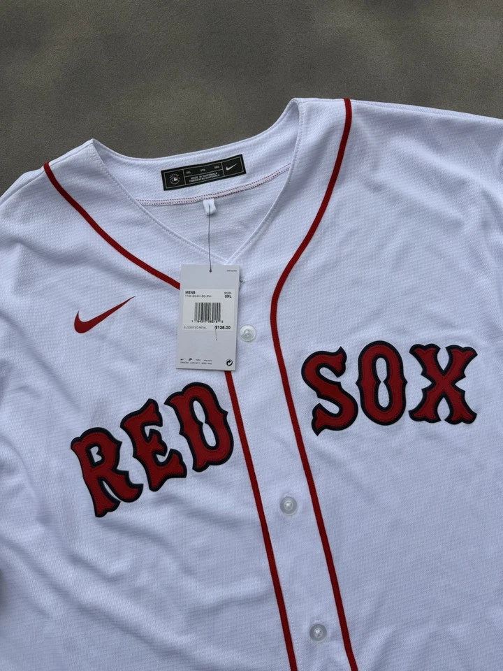MLB Nike Boston Red Sox Men’s Replica Baseball Jersey White Red Size 3XL NWT - Image 2 of 4