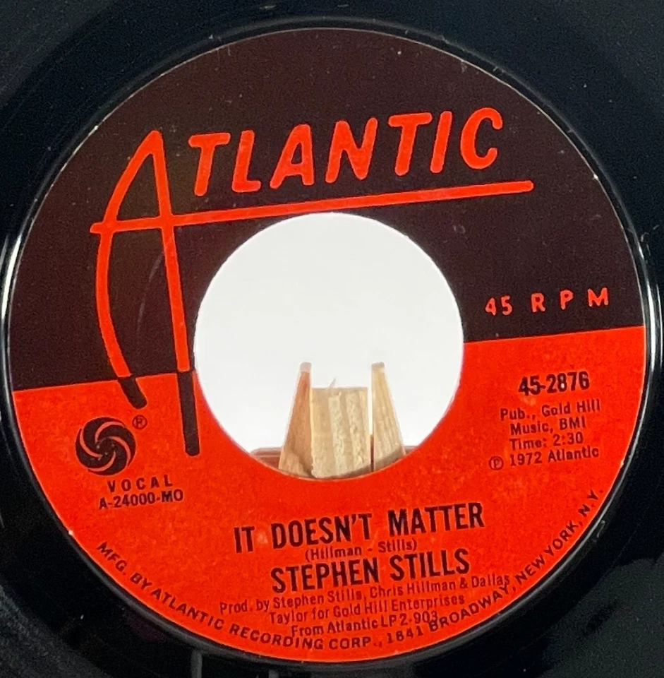 STEPHEN STILLS 45 RPM ROCK & ROLL CRAZIES MEDLEY / IT DOESN'T MATTER—EX Foto 4 de 4