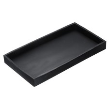 Bathroom Vanity Tray, 7.9"x3.9" Silicone Soap Dispenser Trays, Black