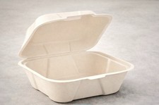 50 x 6” Bagasse Burger Boxes | Premium Quality | Eco-Friendly Biodegradable