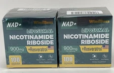 NAD Nicotinamide Riboside Resveratrol Liposomal 200 Supplements WindBoss 900mg