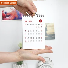 Mini Wall Calendar 2025-2026,Small Wall Calendar,Jul.2025 to Dec. 2026 Spiral Mo