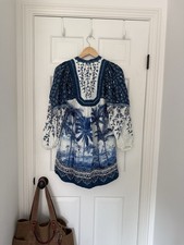 NWT AUTH FARM RIO Off-White Palm Tree Beach MINI DRESS XXS new with tags