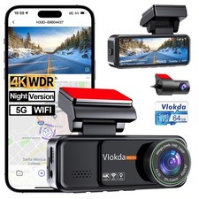 Dash Cam Front and Rear, 4K Front 1080P Rear Dual Dash Camera for Cars, Built...