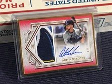 1/1 Austin Meadows 2022 Topps Definitive Framed Auto 4CLR Patch Relic Logo RAW