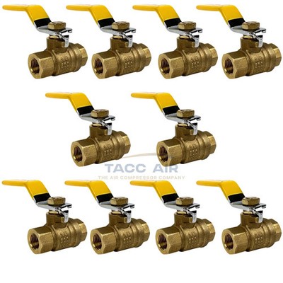 10 PC 1/4'' NPT Brass Ball Valve Full Port Shut-Off Valve CSA Approved 600psi WOG