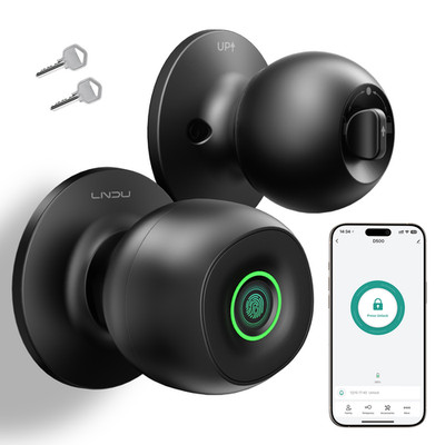 LNDU Keyless Smart Fingerprint Door Knob Lock Silent Mode Bluetooth App Key
