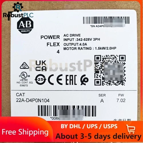 est Sealed AB22A-D4P0N104 SER A POWERFLEX 4 Catalog AC Drive A US Free Tax vip - Picture 1 of 1