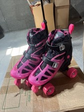 Roller Derby Energy Flex kids Girls Roller Skates Pink Black Quick Fit Sz 3-6