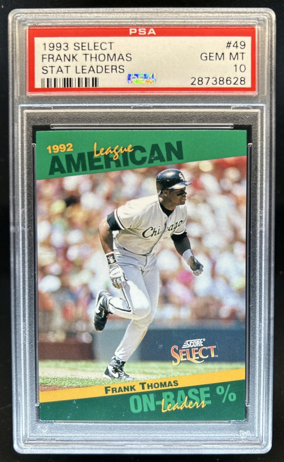 1993 Select Frank Thomas Stat Leaders #49 PSA 10 GEM MINT GEM MINT view 1