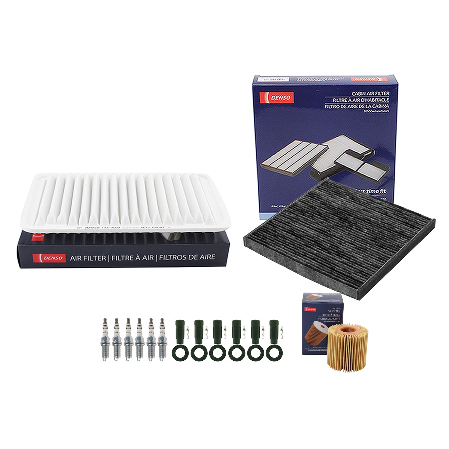 Denso Tune Up Kit NGK 6 Spark Plugs  Boots Kit for RX350 Sienna 3.5L V6 2GRFE