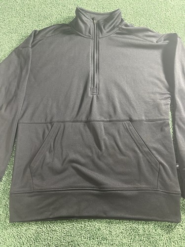 Pennant Sportswear 1/4 Fleece Pull Over With Pockets Black Youth Med - Picture 4 of 8