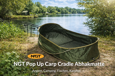 NEU NGT Pop Up Carp Cradle Abhakmatte für Angeln Fischen Teich Karpfen Camping