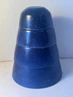 Vintage Fire King Blue Granite Speckled Mixing Bowl Set Of 4 Anchor Hocking