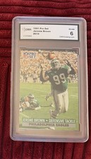 1991 Pro Set - Jerome Brown #614 GMA graded EX-NM Eagles