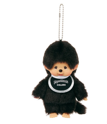 Sekiguchi Monchhichi COLORS Black Plush Doll Keychain – Japan