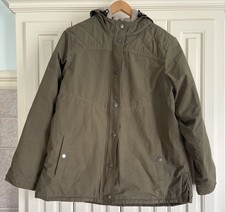 Berne Hooded Jacket Green Sherpa Work Chore Coat Barn Jacket Size XL