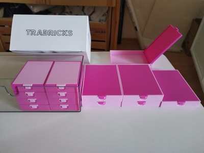 Trabricks Aufbewahrung Organizer für Diamond Painting 16 Stück in Farbe rosa