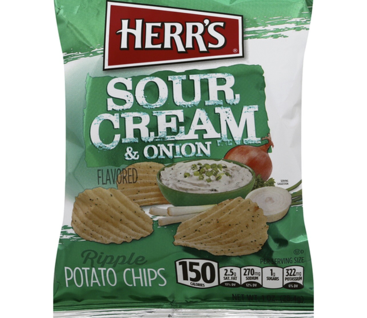 Herr’s Sour Cream & Onion Chips 1 Oz (PACK OF 12) eBay