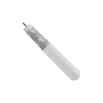 Vertical Cable 107-1953WH6Q1BX RG-6 UL Listed 75 OMH 18AWG Quad Coax (White / 10