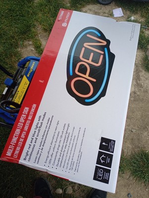 New OPEN Neon Sign LED Utilitech Multi Function Energy Efficient Business Hang
