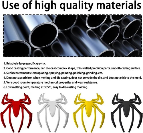 2X 3D Spider Emblem Metal Chrome Auto Badges Cool Spider Logo Car Body Sticker - Picture 38 of 40