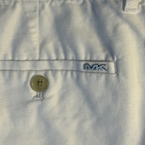 Michael Kors MK Mens Size 40 x 8” Linen Cotton Shorts White Beach Casual Vacay - Picture 8 of 11