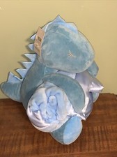 NWT HTF Moon Stars/Walgreens Plush Dinosaur Blue Blanket Satin Trim Set